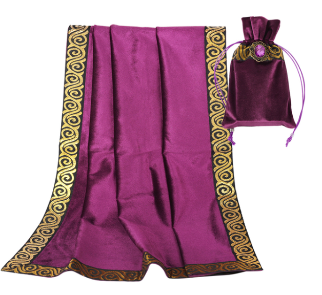 Velvet Tarot Card Divination Tablecloth - Altar Cloth Divination Mat and Matching Bag