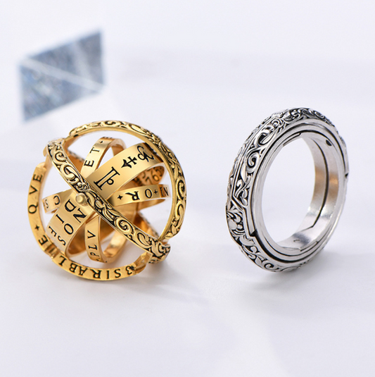 Astrological Dynamic Ring | Gold - Silver | Astrology themed