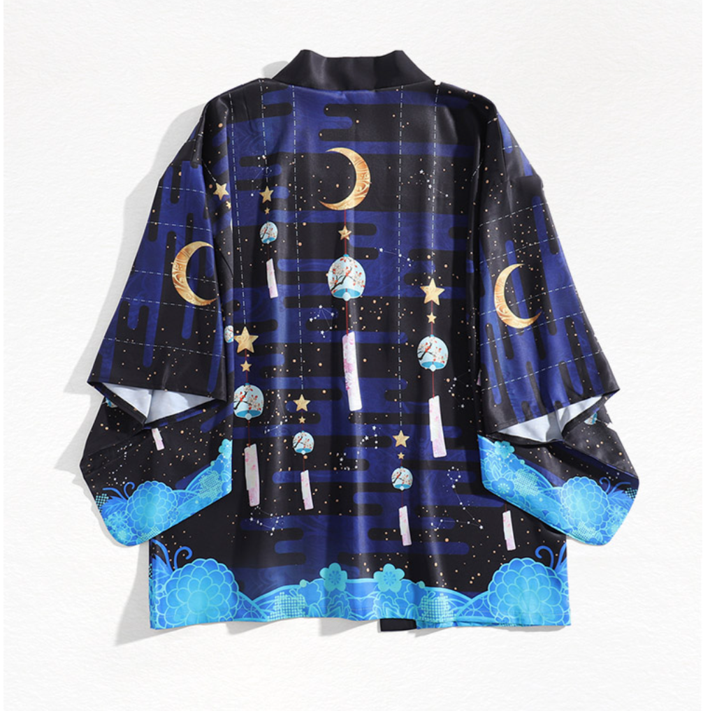Celestial Japanese Kimono | Stars, Moon, Cosmos