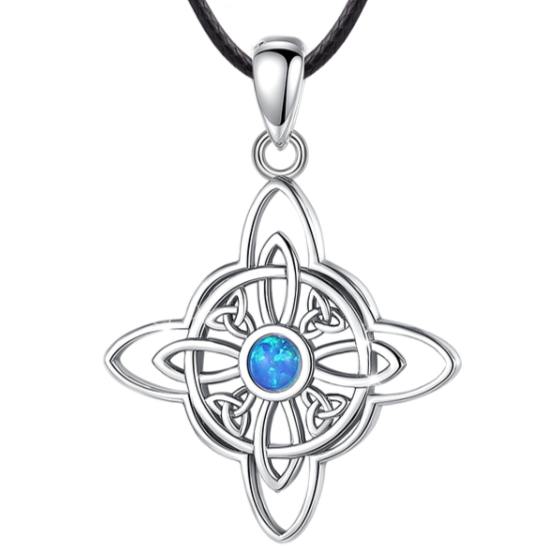 925 Sterling Silver Witches Knot Opal Necklace | Witch, Witchy Jewelry