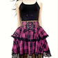 Pink and Red Plaid Gothic Mini Skirt, Emo and Whimsigothic Style