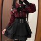 Gothic Japanese Jirai Kei Cosplay Outfit and Costume, Skirt Set - Black, Grey, Red