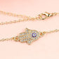 2022 New Fashion Turkish Evil Eye Hand Zirconia Pendant Necklace Sets for Women Girls Dainty Choker Necklace Lucky Jewelry Gift