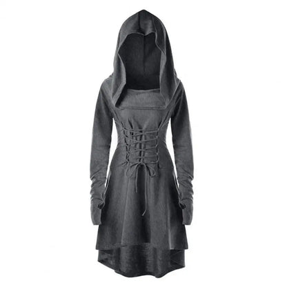 Hooded Cosplay Dress Costume, Woman's Cosplay Long Sleeve Mystical Dress