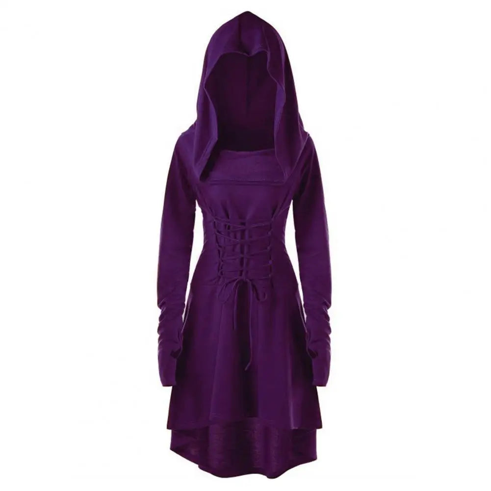 Hooded Cosplay Dress Costume, Woman's Cosplay Long Sleeve Mystical Dress