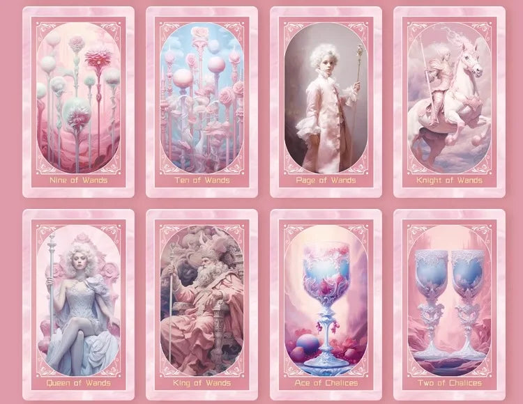 Pink Love Tarot Premium Artistic Stars Tarot Deck (English)