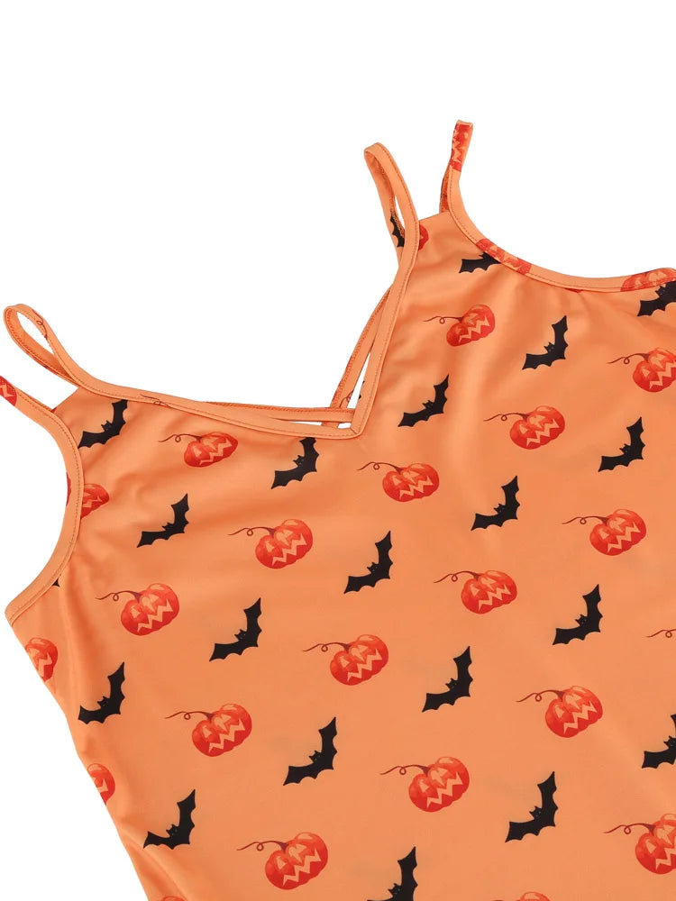 Vintage Witchy Dress | A-Line Spaghetti Strap Camisole | Bats, Halloween