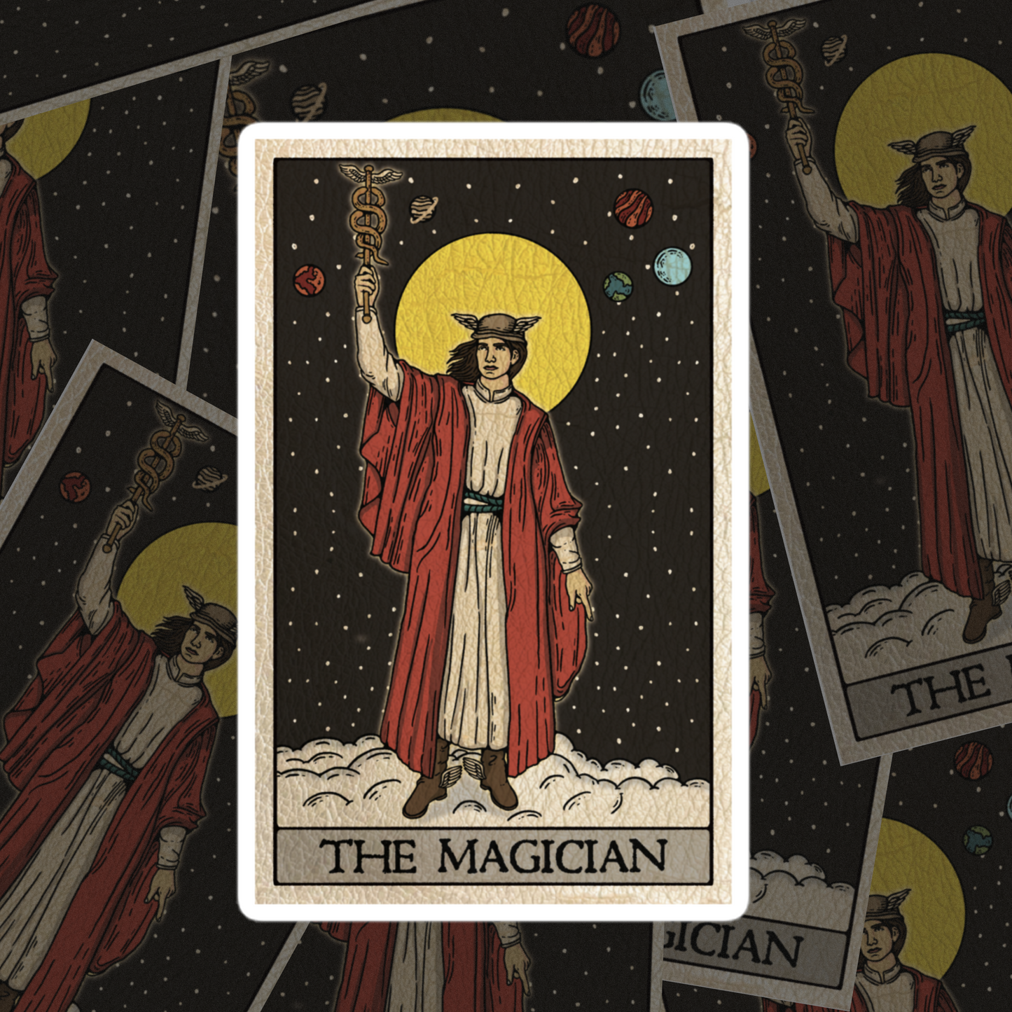The Magician Tarot Card Greek God Hermes Bubble-free stickers | Laptop, Locker, Crafting