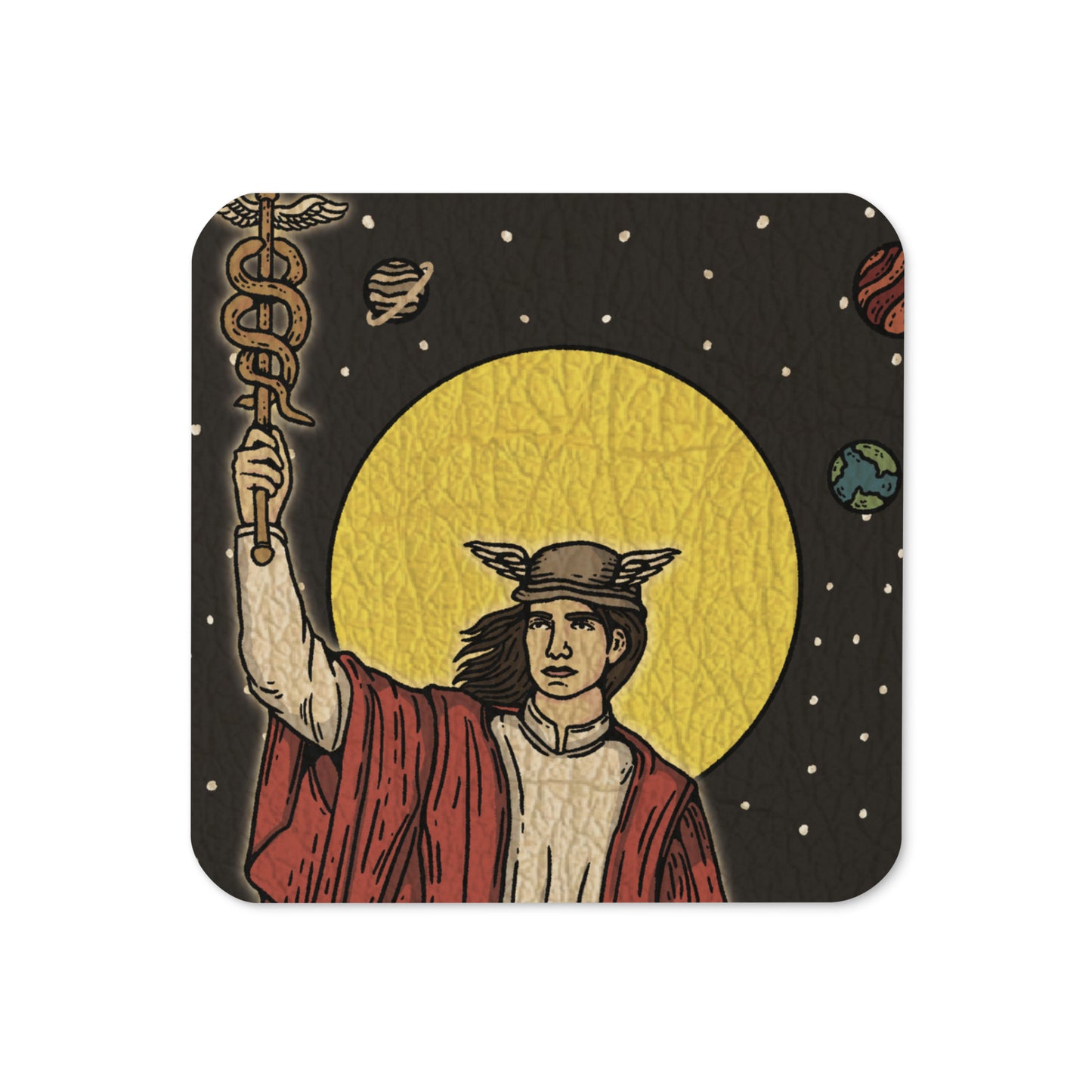 'The Magician' Tarot Card - Greek God Hermes Cork-back coaster