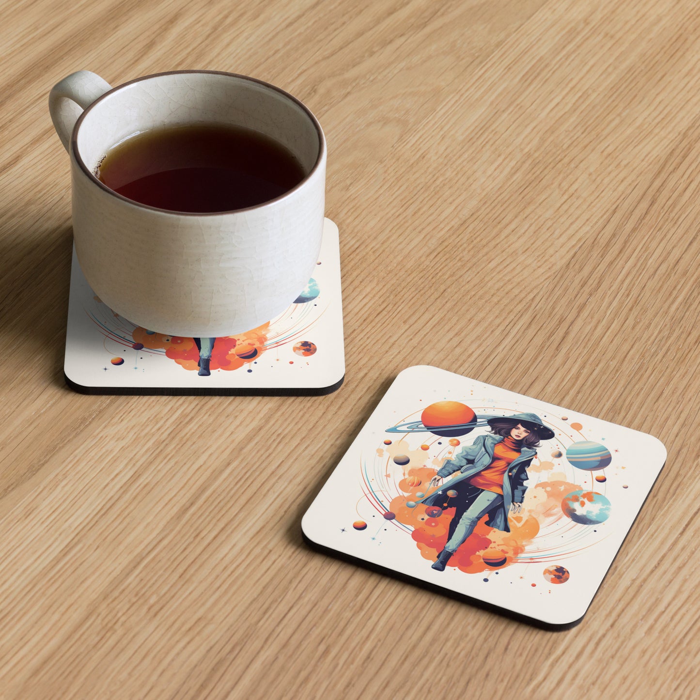 'Astrogirl Cork-back coaster | Spiritual, Astrology themed drink coaster