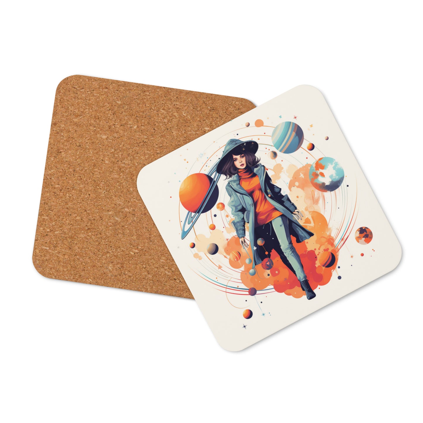 'Astrogirl Cork-back coaster | Spiritual, Astrology themed drink coaster