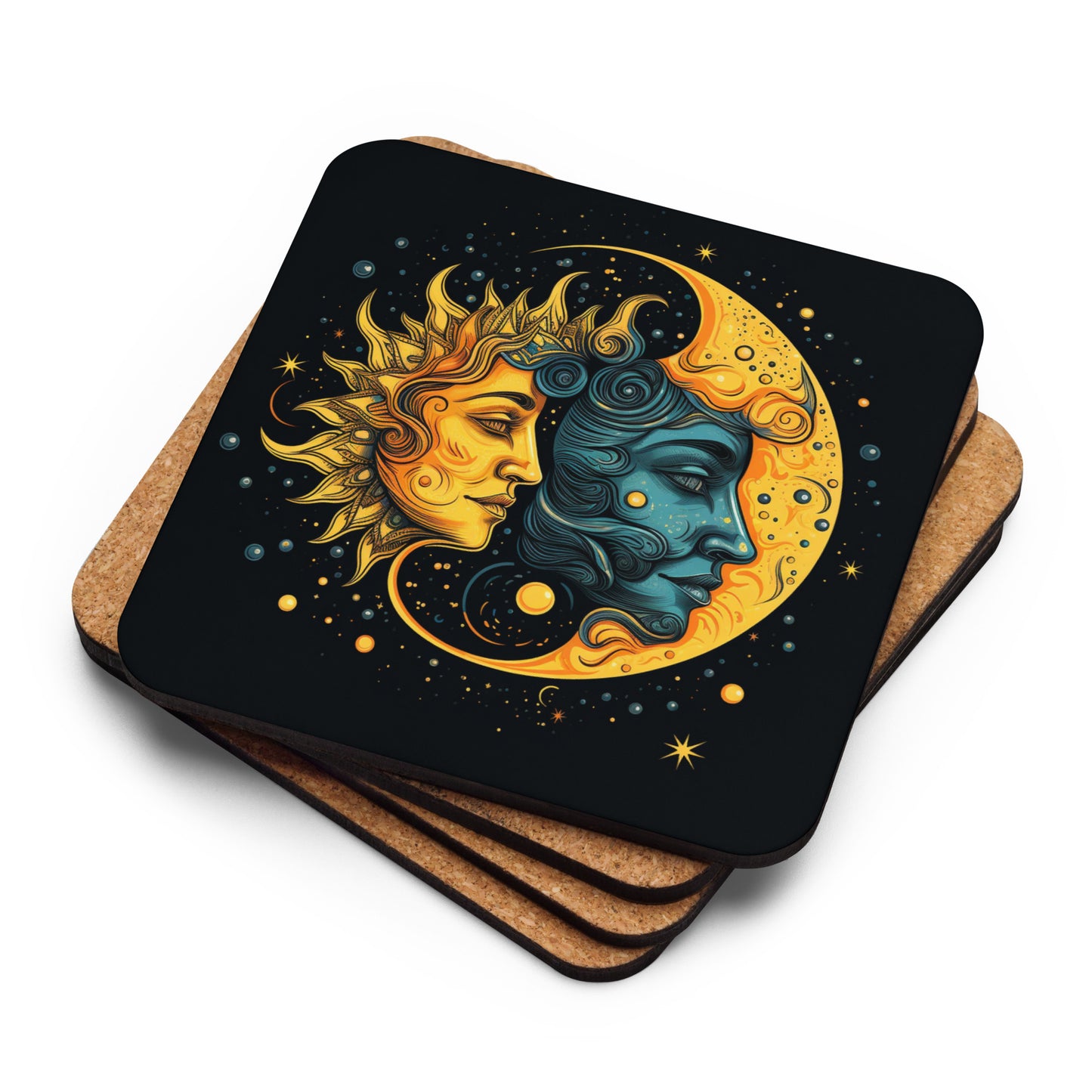 'Moon Goddess' Divine Feminine Cork-back coaster