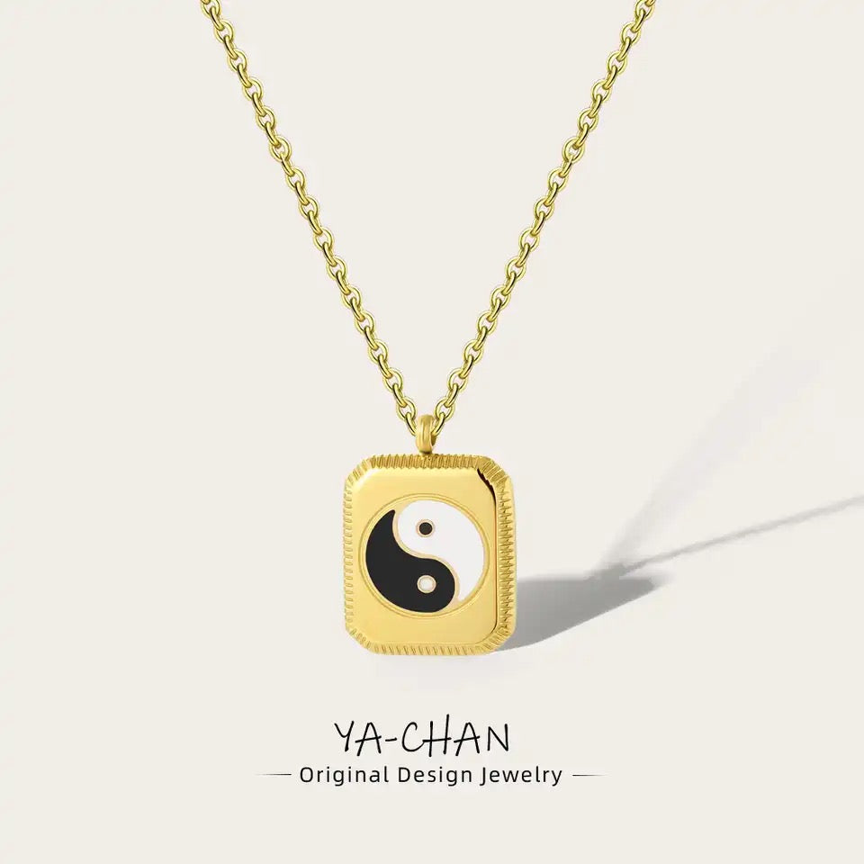 14k Gold Plated Ying Yang Necklace - Pendant | Buddhist Jewelry
