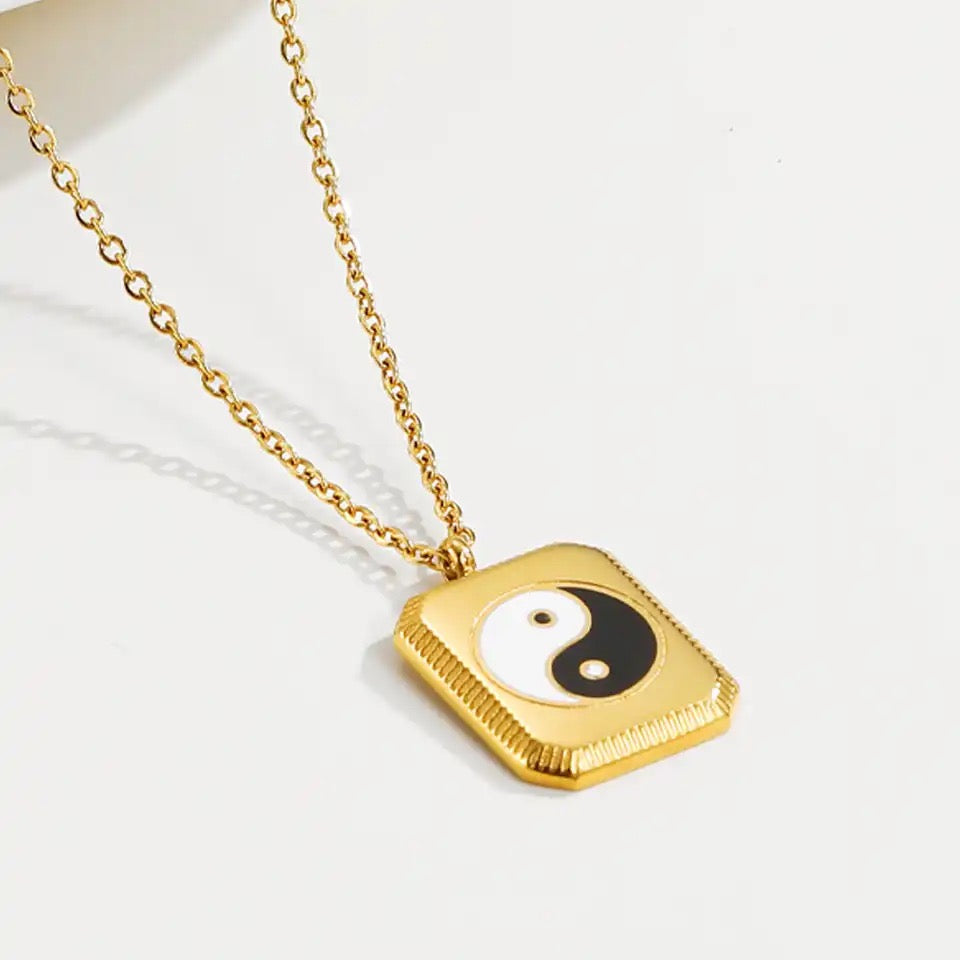 14k Gold Plated Ying Yang Necklace - Pendant | Buddhist Jewelry