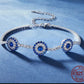 Sterling Silver Evil Eye / Devil’s Eye Bracelet | Hamsa, Box Chain Jewelry