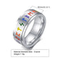 Rainbow Runic Silver Ring | LGBTQ, Nordic, Stainless Steel