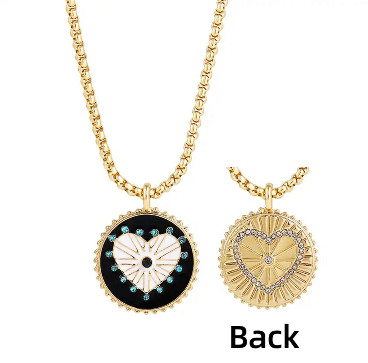 18k Gold Plated Evil Eye Hamsa Enamel Necklace | Stainless Sterling Jewelry