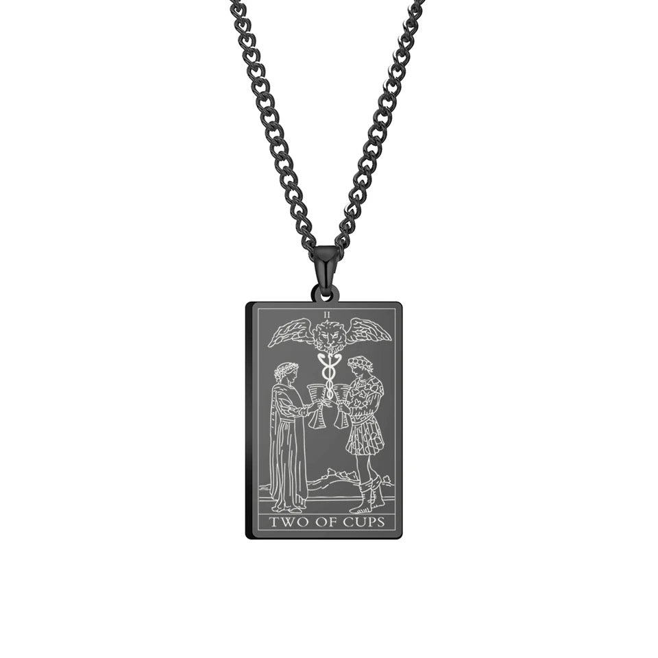 Engraved Tarot Card Necklace Pendant | Rider-Waite-Smith Jewelry