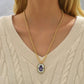 18k Gold Plated Evil Eye Hamsa Enamel Necklace | Stainless Sterling Jewelry