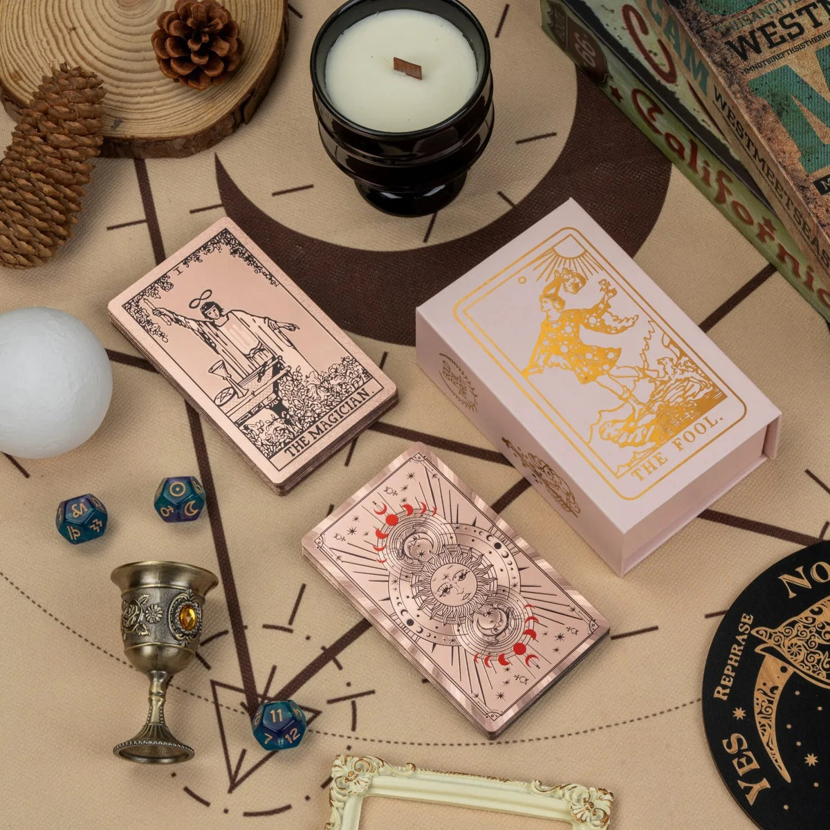 Pink celestial tarot deck with pink presentation box