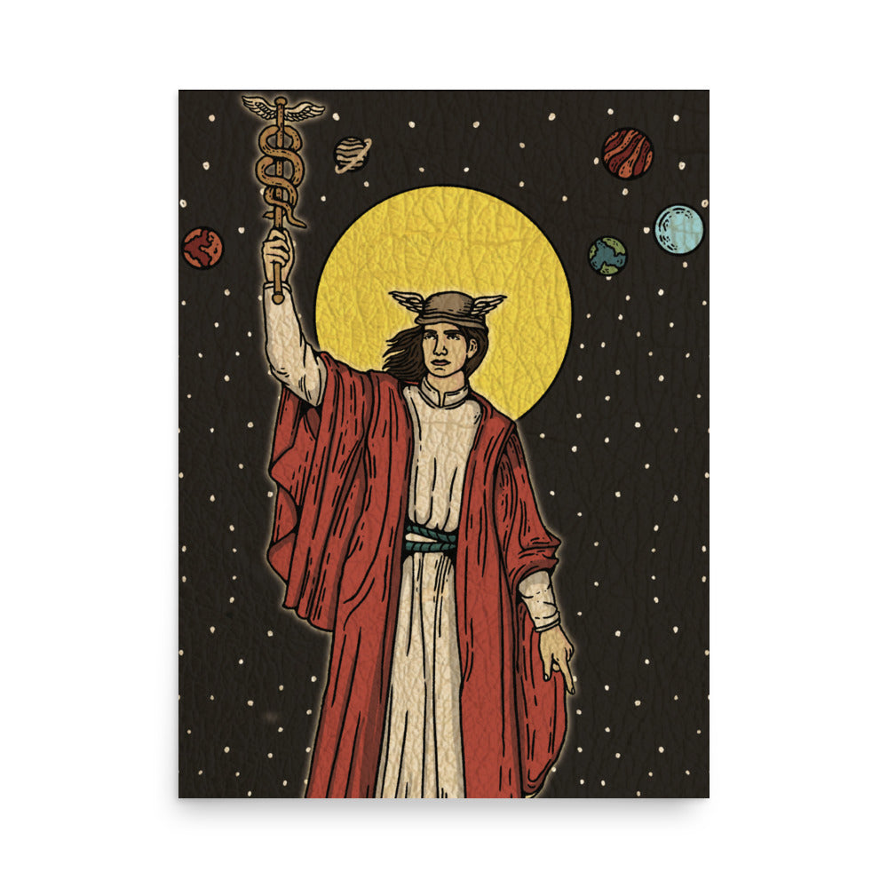 Paper Wall Poster 'The Magician' Tarot Card, Greek God Hermes