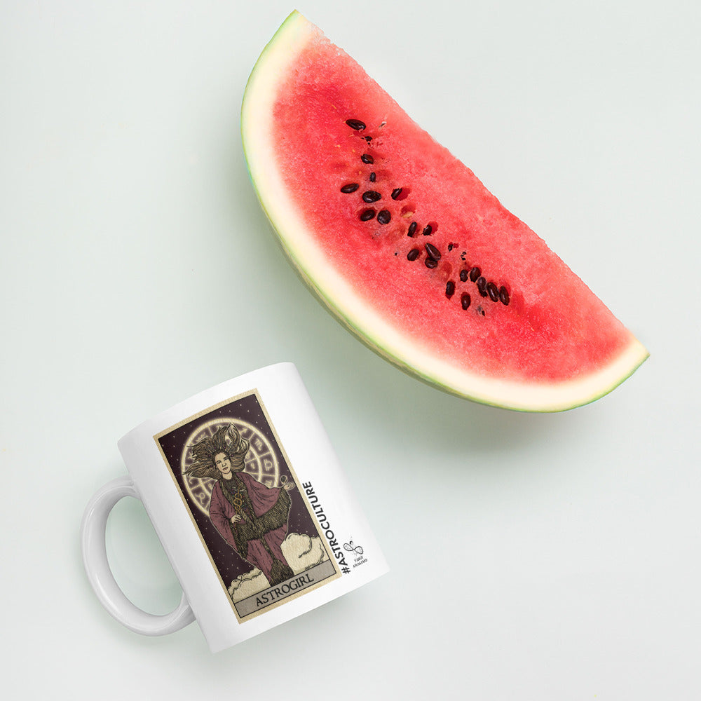 'Astrogirl' Tarot Card Branded White glossy mug | Tarot Awakened #AstroCulture