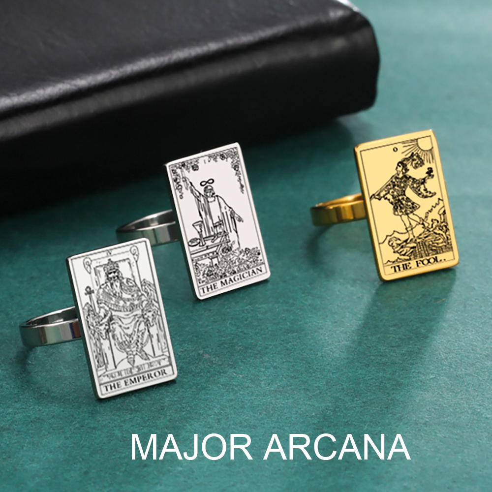 Engraved Tarot Card Ring - Stainless Steel Major Arcana