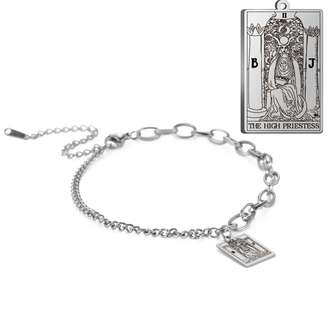 Engraved Tarot Card Bracelet - Stainless Steel Major Arcana