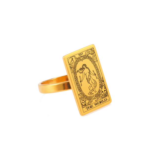 Engraved Tarot Card Ring - Stainless Steel Major Arcana