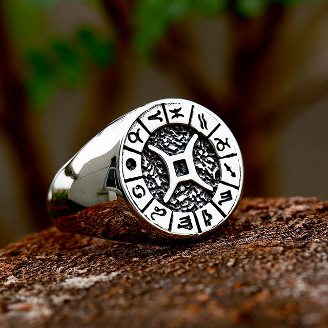 316L Stainless Steel Zodiac Ring
