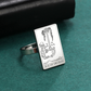 Engraved Tarot Card Ring - Stainless Steel Minor Arcana (Swords)