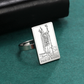 Engraved Tarot Card Ring - Stainless Steel Minor Arcana (Wands)
