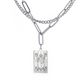 Engraved Tarot Card Chain Dual Chain Necklace - Stainless Steel Major Arcana