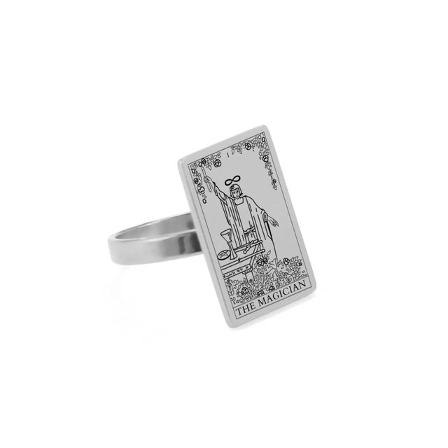 Engraved Tarot Card Ring - Stainless Steel Major Arcana