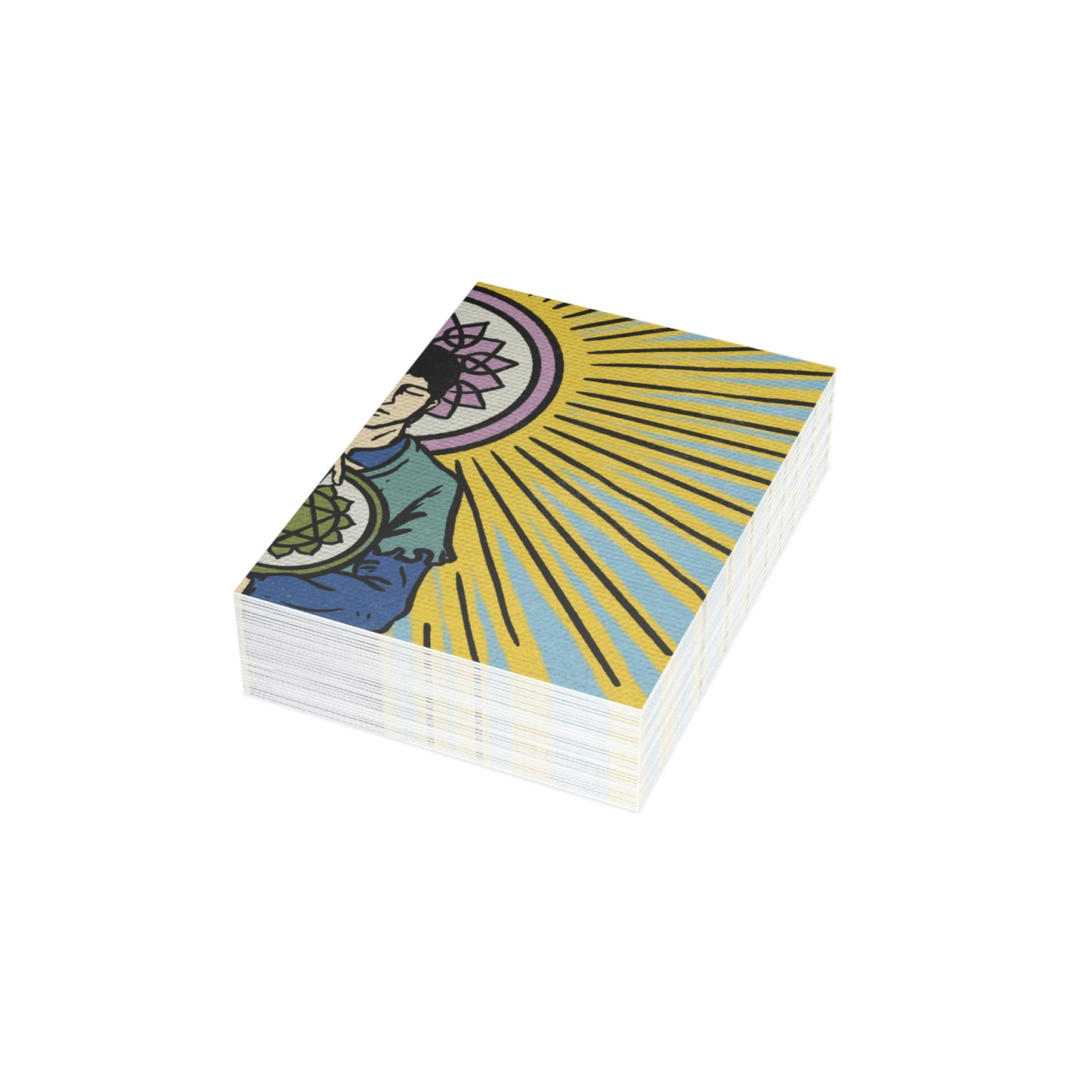 'Four of Pentacles' Chakra Greeting Cards (1, 10, 30, and 50pcs)