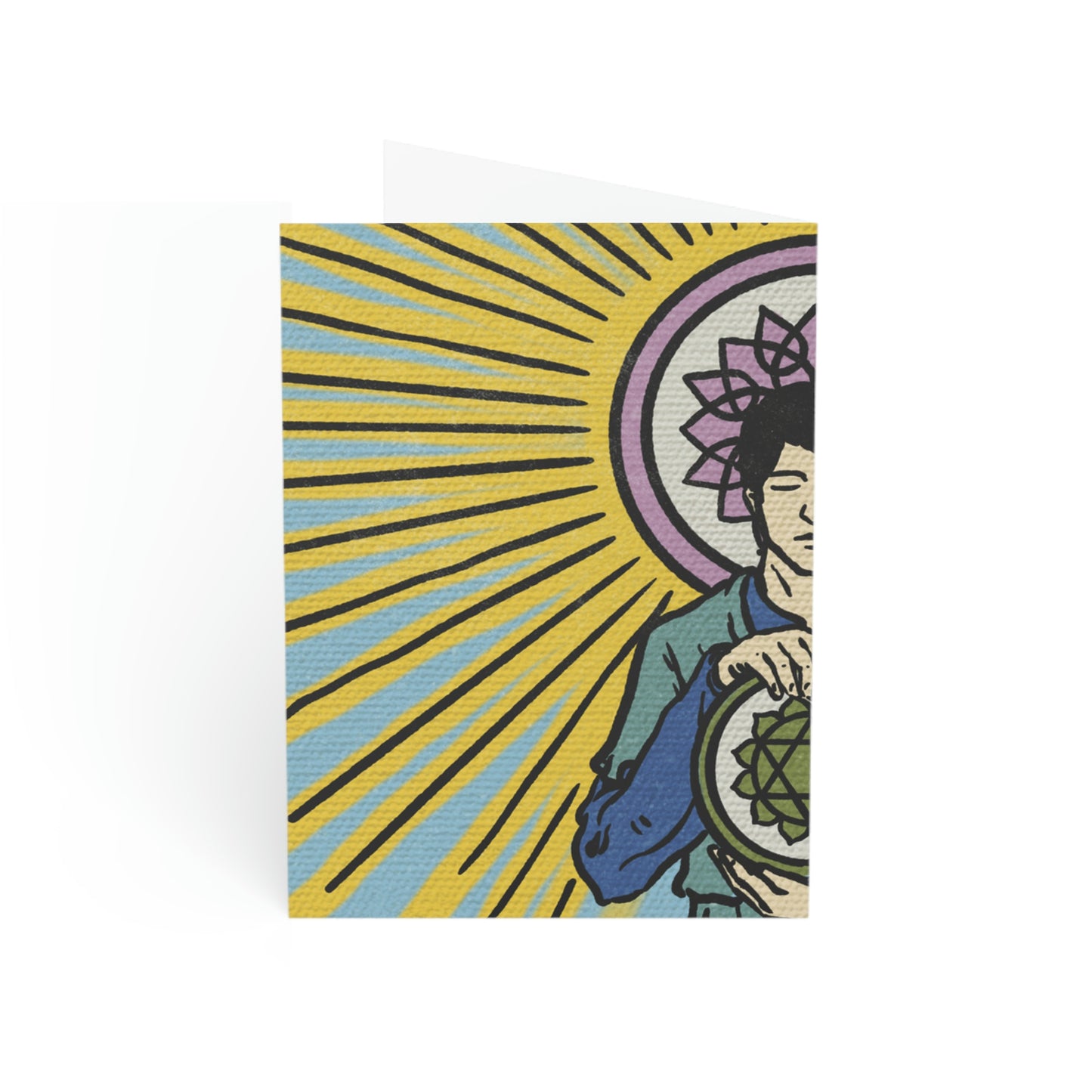 'Four of Pentacles' Chakra Greeting Cards (1, 10, 30, and 50pcs)