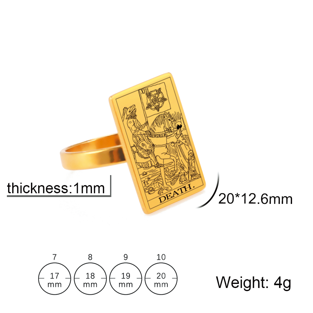 Engraved Tarot Card Ring - Stainless Steel Major Arcana