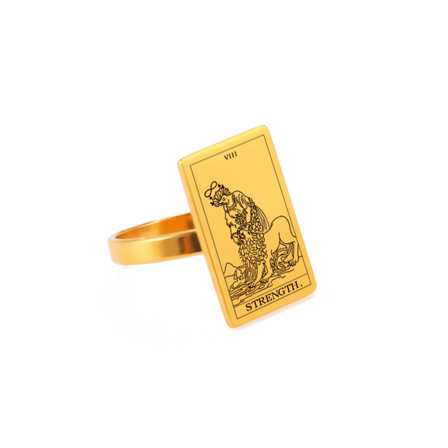 Engraved Tarot Card Ring - Stainless Steel Major Arcana