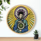 'Four of Pentacles' Chakra Wall Clock | Divination & Spiritual Home Decor