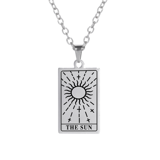 'The Sun' Tarot Card Engraved Necklace | Silver, Gold, Rose Gold