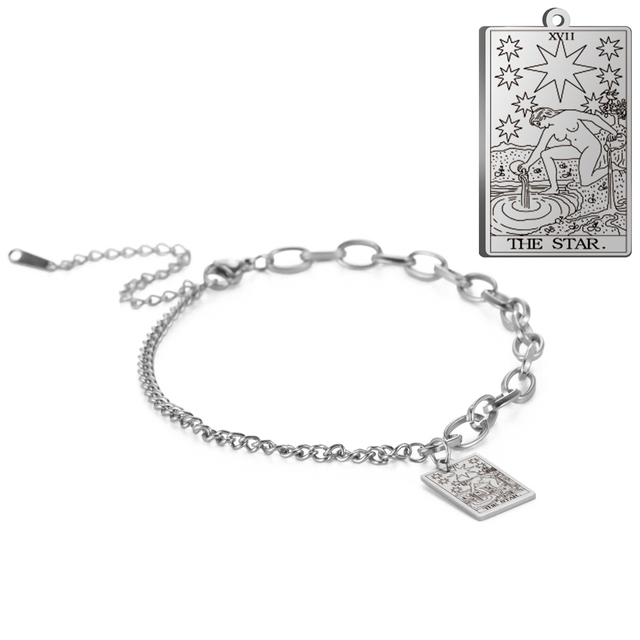Engraved Tarot Card Bracelet - Stainless Steel Major Arcana