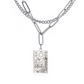 Engraved Tarot Card Chain Dual Chain Necklace - Stainless Steel Major Arcana