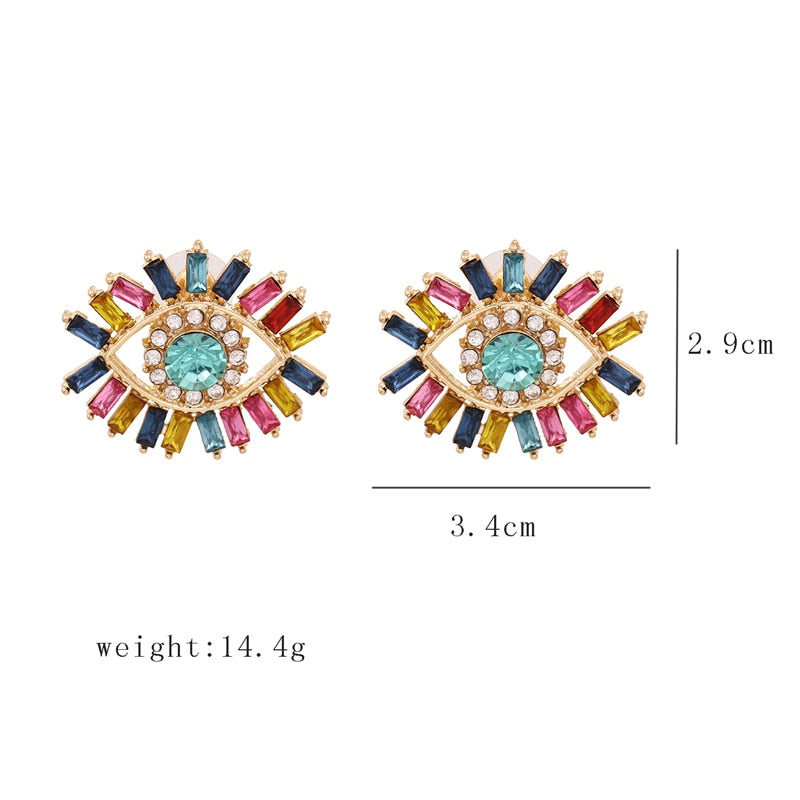 Evil Eye Earring Set | Multicolor Crystal, Spiritual Jewelry