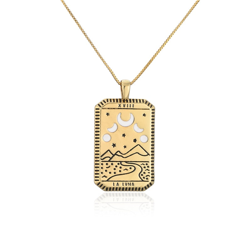 French Gold Tarot Necklace - Pendant | Major Arcana Jewelry