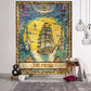 Mandala Tarot Tapestry Wall Hanging Moon Phase Change Tapestries Bedroom Decor Bedspread Throw Cover Sun Moon Wall Decor 95x73CM