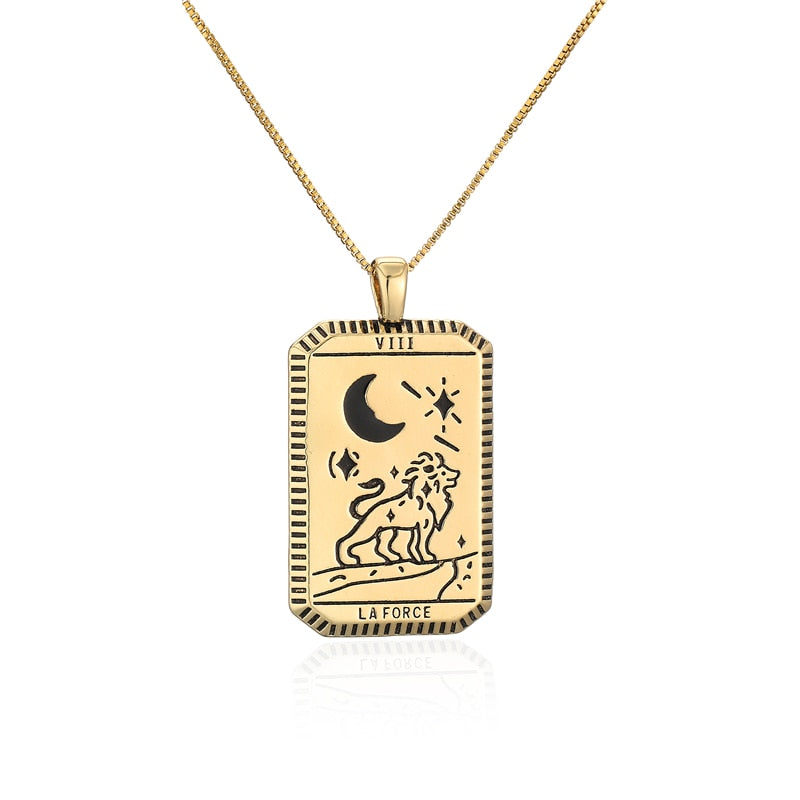 French Gold Tarot Necklace - Pendant | Major Arcana Jewelry