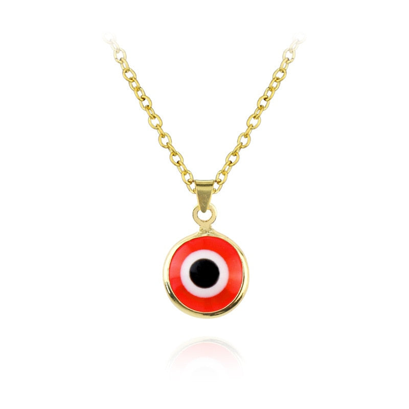 Nazar Amulet Evil Eye Pendant Necklace | Glass Eye & Leather Rope