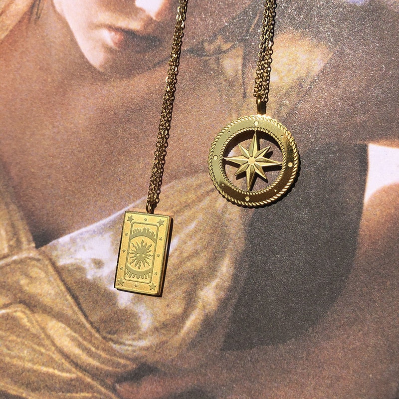 Star & Sun Necklace / Pendant | Tarot Card Necklace