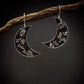 Moon Crescent Earrings with Pressed Flowers|Floral & Moon Jewelry