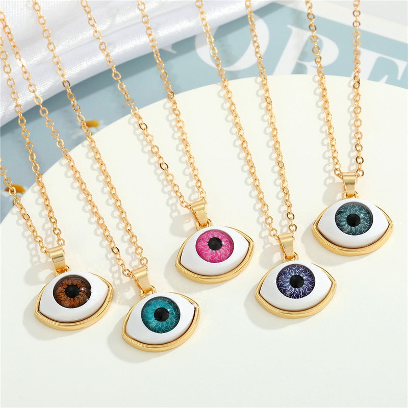 Colorful Evil Eye, Nazar Pendant and Necklace. All Colors.